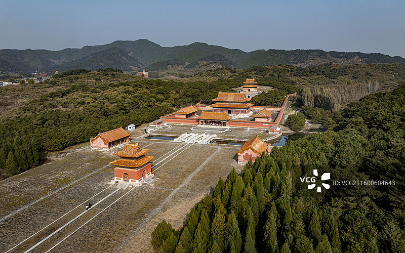 河北省唐山市遵化市清东陵景陵航拍图片素材