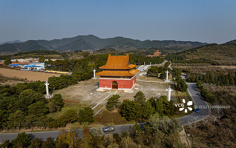 河北省唐山市遵化市清东陵景陵航拍图片素材