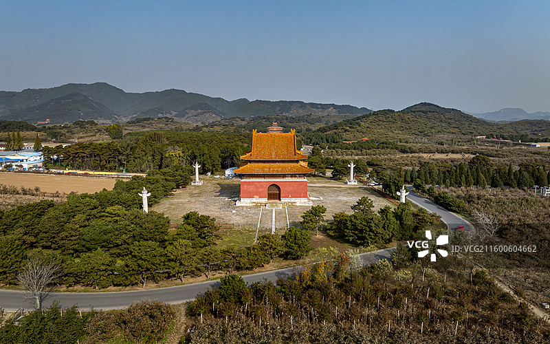 河北省唐山市遵化市清东陵景陵航拍图片素材