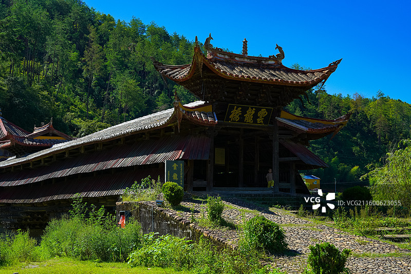 福建省龙岩市连平县，云龙桥，古桥乡村田园美景！图片素材