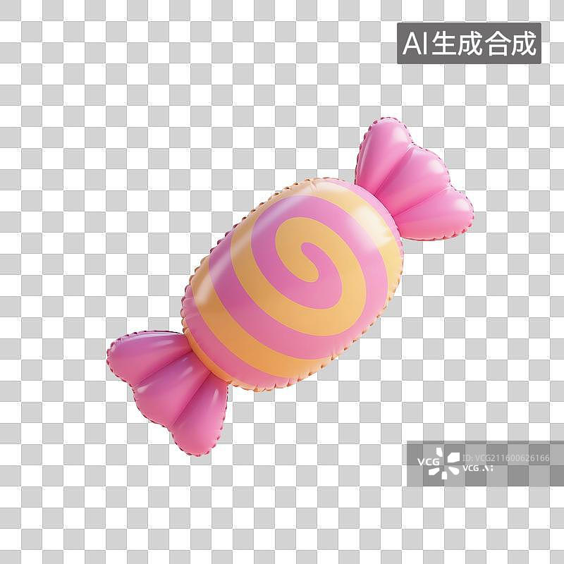 【AI数字艺术】3D渲染，膨胀充气风格，糖果，喜糖，甜食，零食，万圣节，免抠元素图片素材