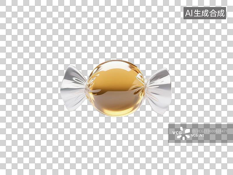 【AI数字艺术】3D渲染，金色，糖果，喜糖，甜食，零食，万圣节，免抠元素图片素材