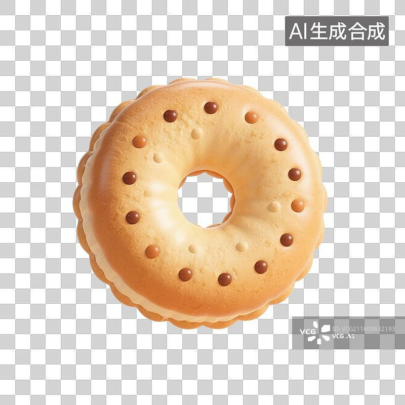 【AI数字艺术】3D渲染，充气膨胀风格，饼干，零食，苏打饼干，派对，下午茶美食，促销，免抠元素图片素材