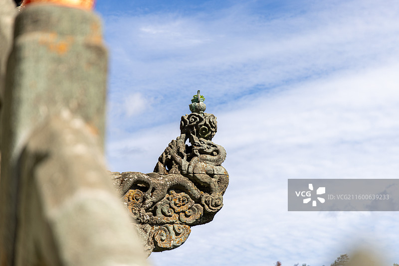 道教圣地武当山南岩宫 两仪殿 殿前龙首石 龙头香图片素材