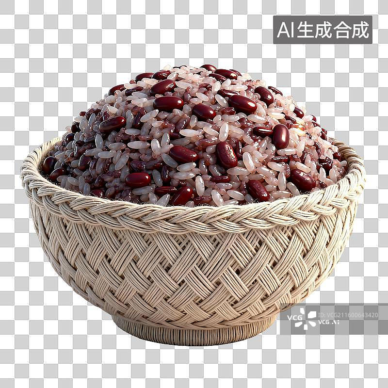 【AI数字艺术】立冬元素：3D 编织碗红豆饭写实设计素材图片素材
