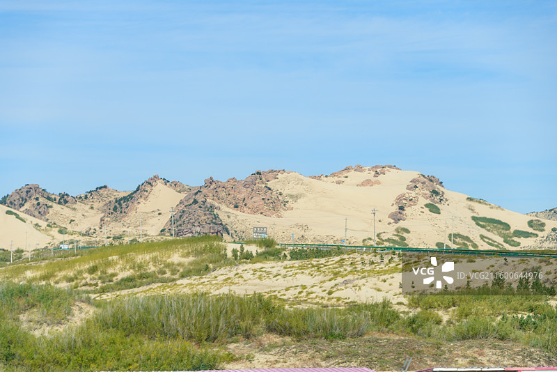 内蒙古赤峰翁牛特旗乌丹镇玉龙沙湖图片素材