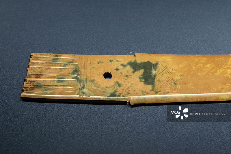 山西太原山西博物院玉韫华夏展厅玉戈 商 山西省闻喜县上郭村出土图片素材