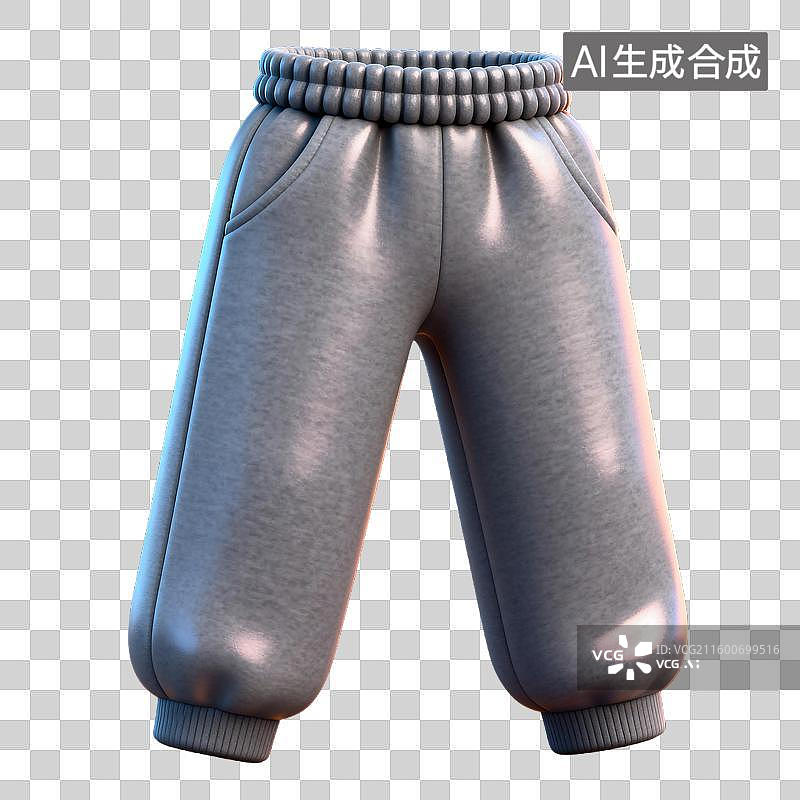 【AI数字艺术】灰色宽松休闲裤带弹性腰带图片素材