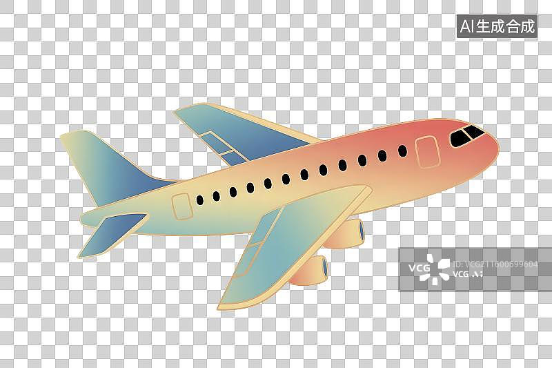 【AI数字艺术】色彩缤纷的飞机插画图片素材