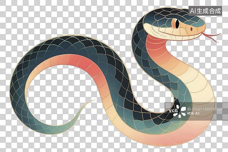 【AI数字艺术】色彩斑斓的蛇类插画图片素材