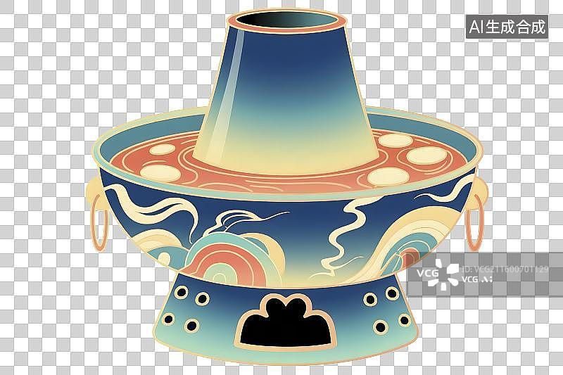 【AI数字艺术】色彩丰富的传统火锅图片素材