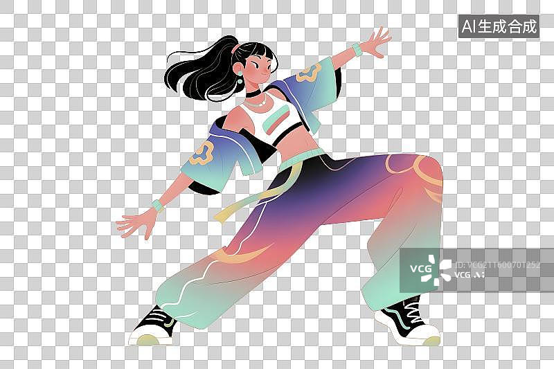 【AI数字艺术】年轻女子活力舞蹈形象图片素材