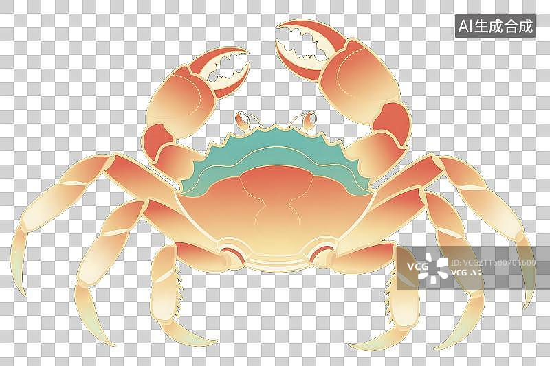 【AI数字艺术】色彩丰富的螃蟹插画图片素材
