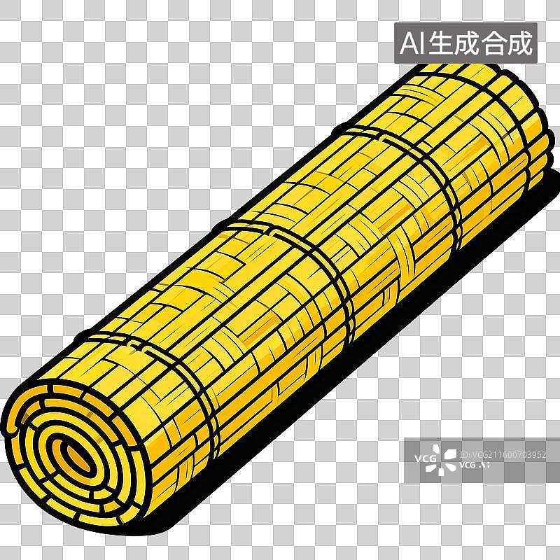 【AI数字艺术】一卷传统编织的竹席图片素材