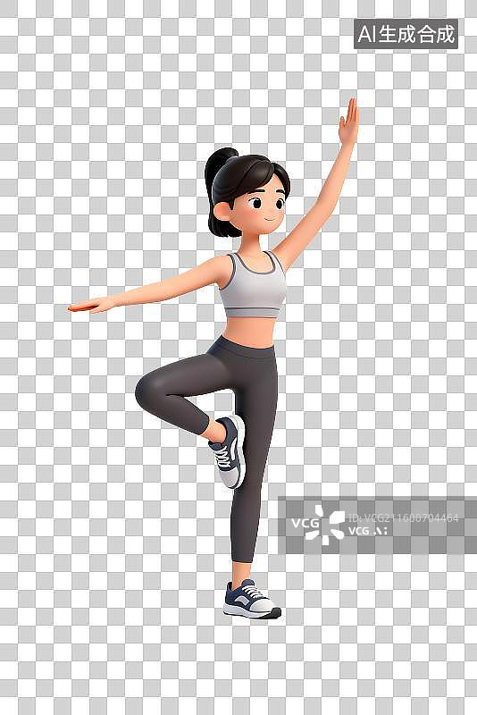 【AI数字艺术】运动中的3D女性人物图片素材