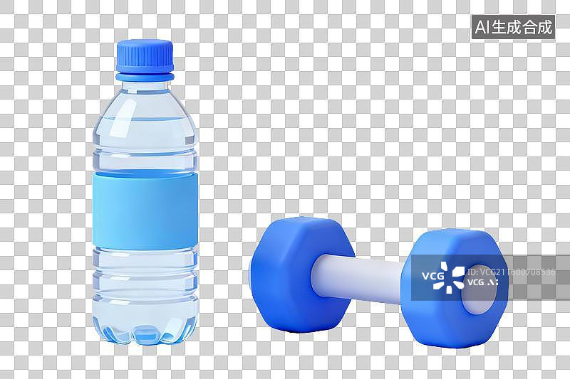 【AI数字艺术】水瓶与蓝色哑铃图片素材