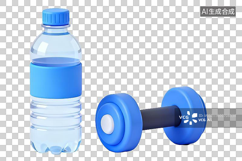 【AI数字艺术】水瓶与蓝色哑铃图片素材
