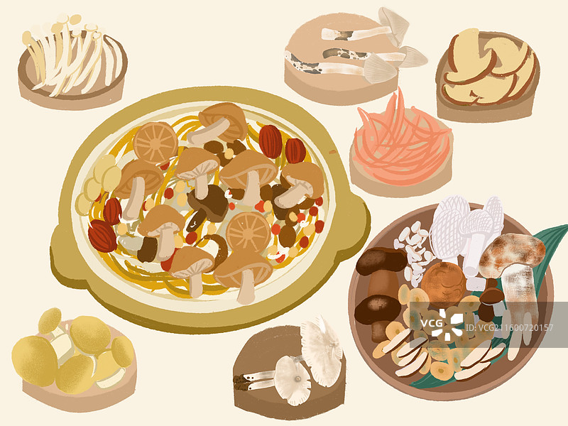 野生菌火锅图片素材