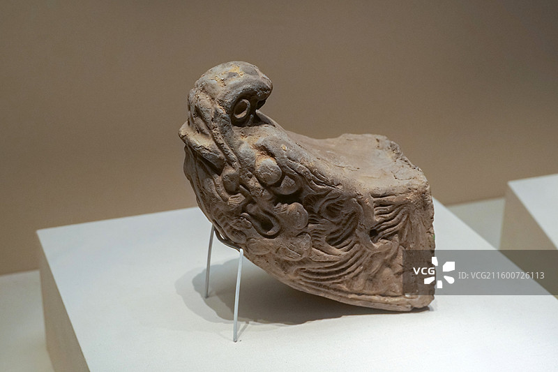 瓦脊兽 元代 1962年北京桦皮厂西部明城墙基址出土 中国国家博物馆“古代中国”基本陈列图片素材