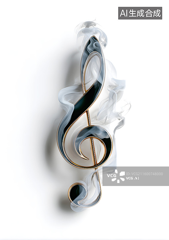 【AI数字艺术】黑色五线谱音乐符号图片素材