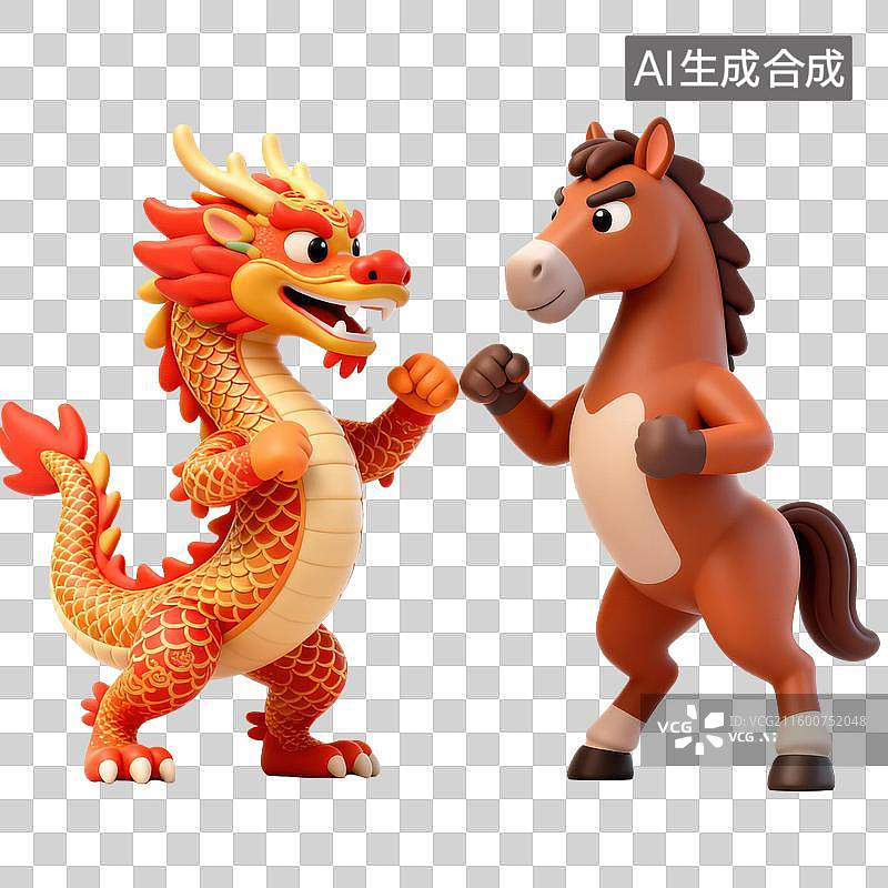 【AI数字艺术】龙马精神2026马年生肖创意元素图片素材
