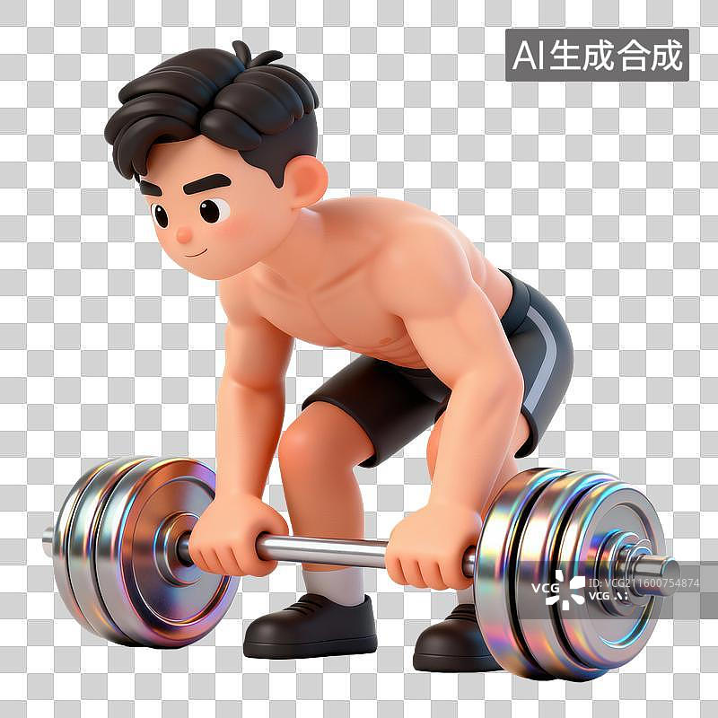 【AI数字艺术】哑铃杠铃硬拉男人图片素材