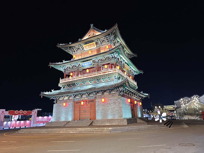 大同古城太平楼夜景图片素材