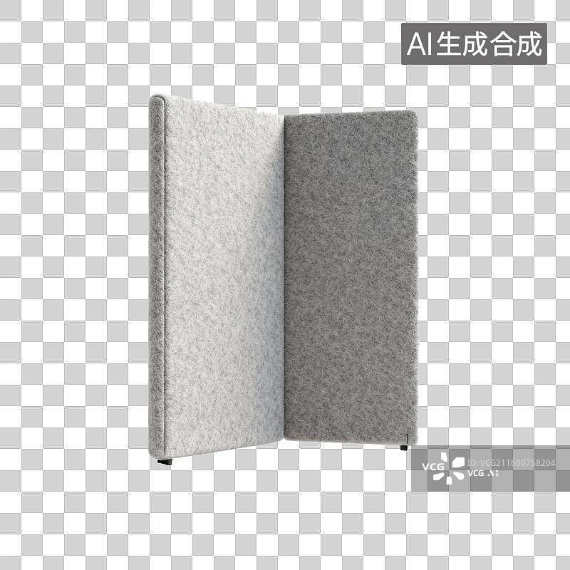 【AI数字艺术】灰色毛毡办公屏风隔断图片素材