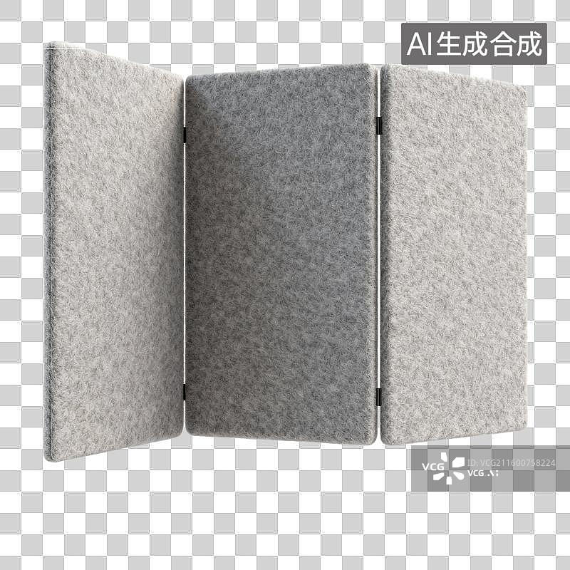 【AI数字艺术】灰色毛毡办公屏风隔断图片素材