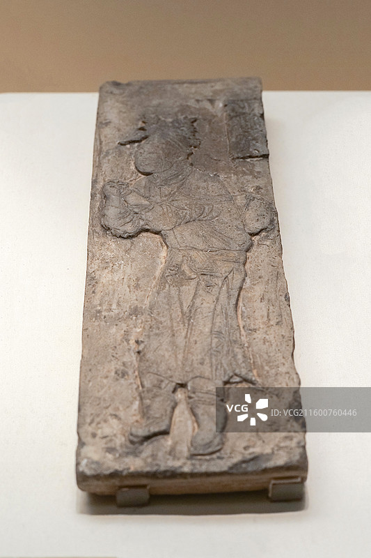 “丁都赛”戏曲雕砖 北宋 传河南偃师出土 中国国家博物馆“古代中国”基本陈列图片素材