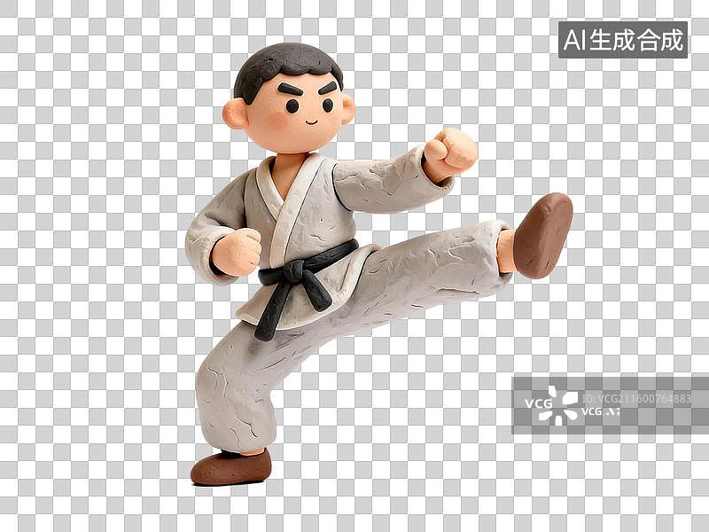 【AI数字艺术】穿着空手道服的人物展示动作图片素材