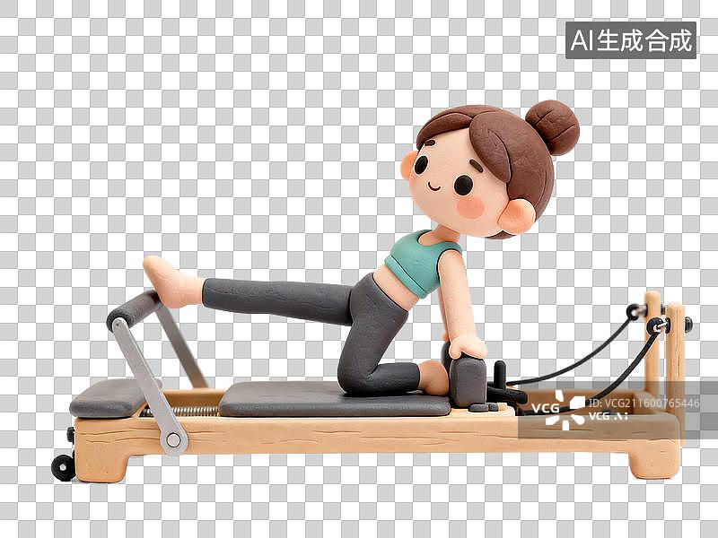 【AI数字艺术】卡通人物进行普拉提运动图片素材