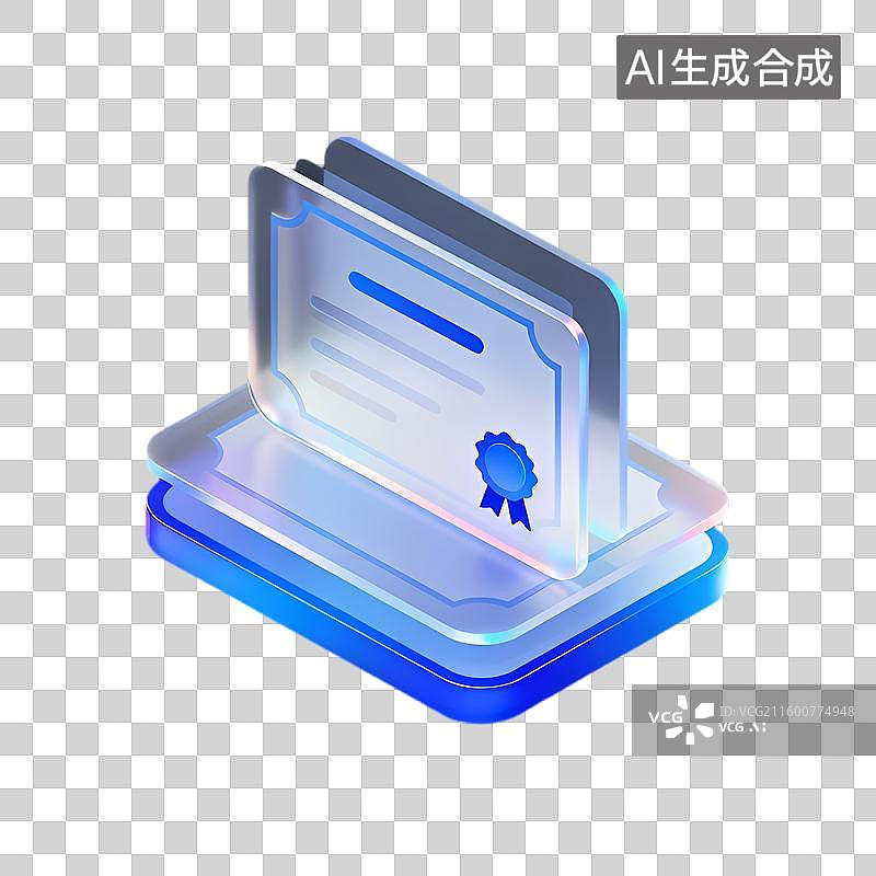 【AI数字艺术】数字化教育证书与文凭图示图片素材