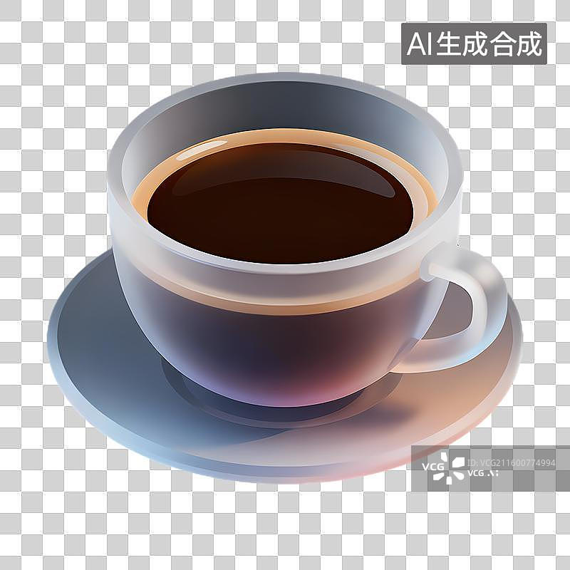 【AI数字艺术】一杯外观闪亮的黑咖啡图片素材
