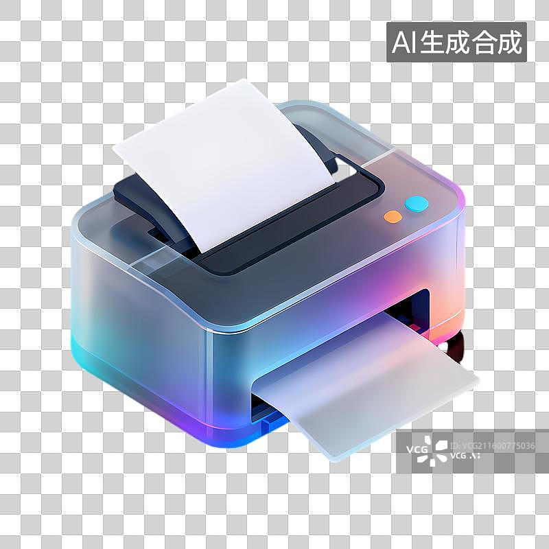 【AI数字艺术】现代彩色渐变办公打印机图片素材