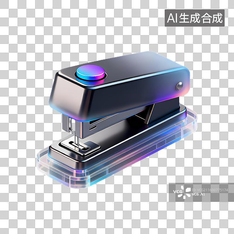 【AI数字艺术】现代时尚带彩色灯光订书机图片素材