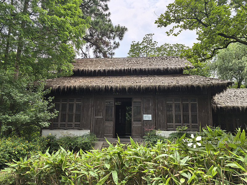杭州西溪湿地公园自然风光茅庐泊菴图片素材