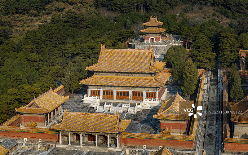 河北省唐山市遵化市清东陵定东陵航拍图片素材