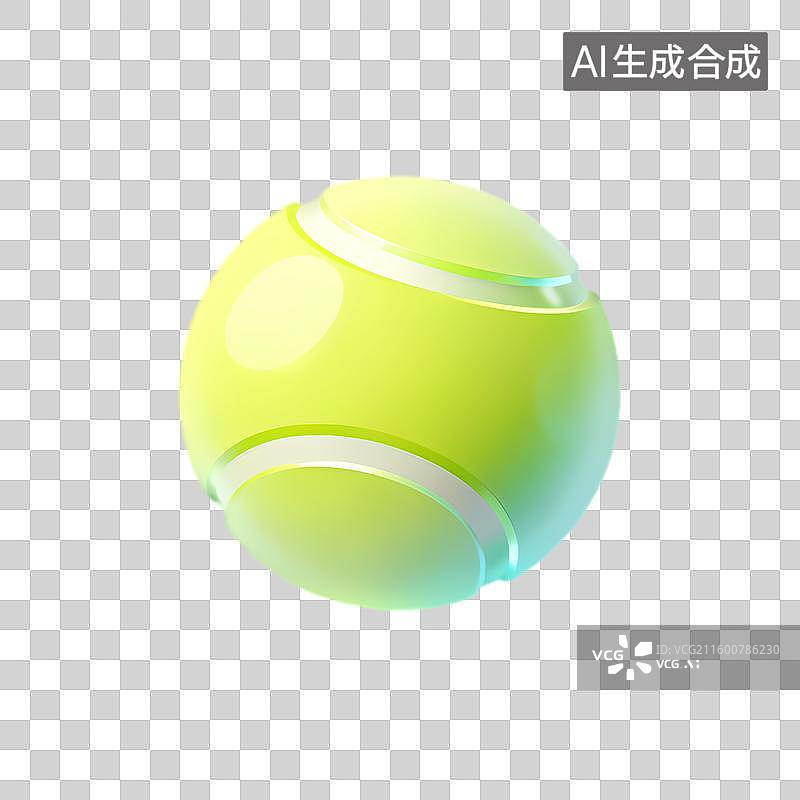 【AI数字艺术】一颗鲜艳发亮的网球图片素材