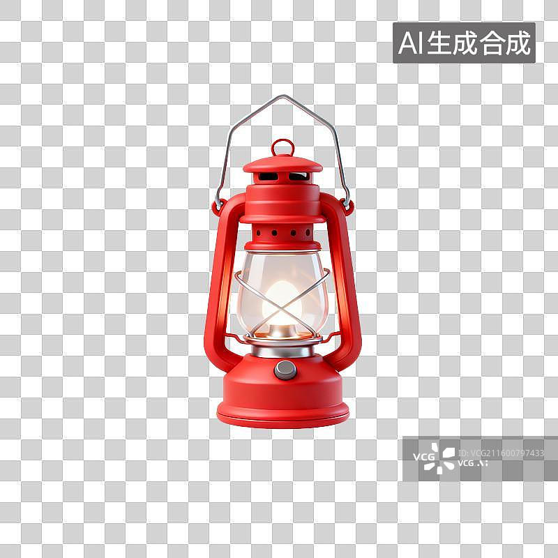 【AI数字艺术】3D渲染，露营灯，照明工具，灯，旅游，旅行，露营，探险，冒险，夏令营，免抠元素图片素材