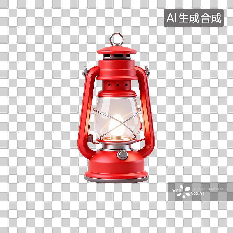 【AI数字艺术】3D渲染，露营灯，照明工具，灯，旅游，旅行，露营，探险，冒险，夏令营，免抠元素图片素材
