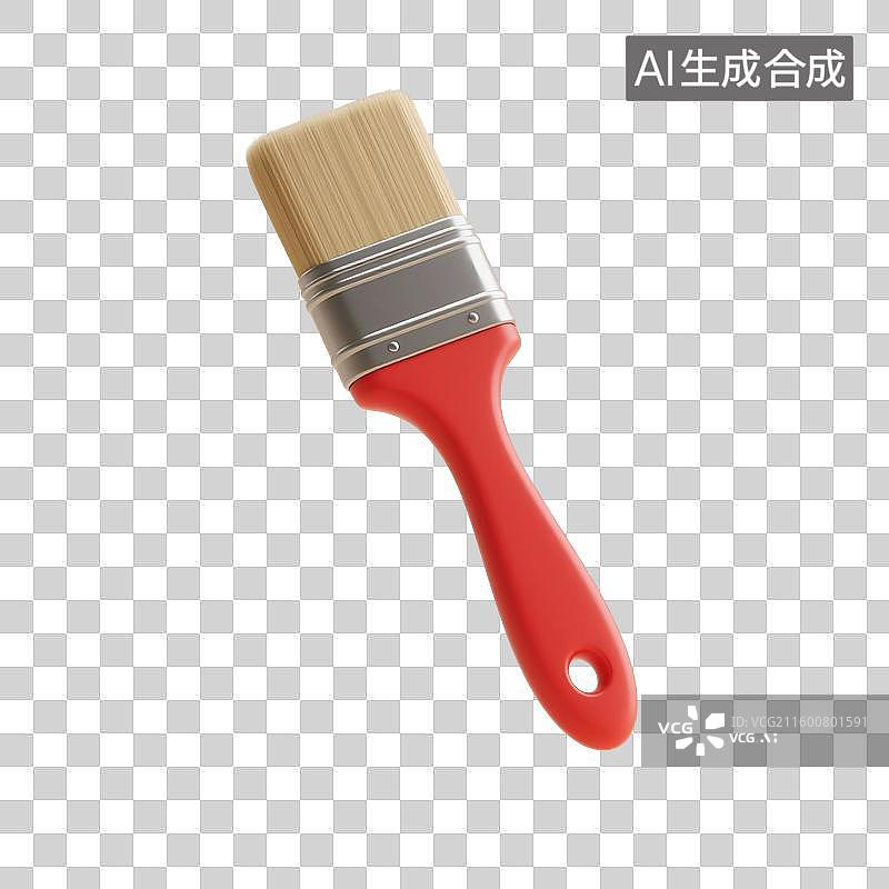 【AI数字艺术】3D渲染，刷子，油漆刷，涂料刷，颜料刷，免抠元素图片素材