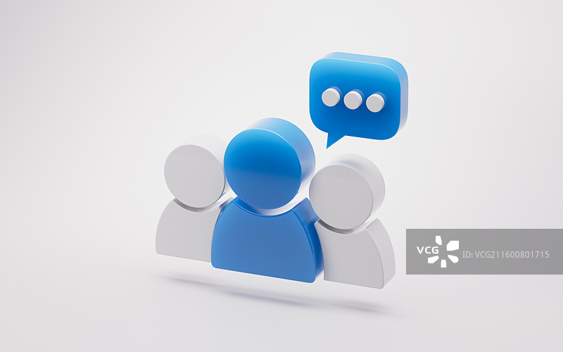 蓝色商务人物图标三维渲染图片素材