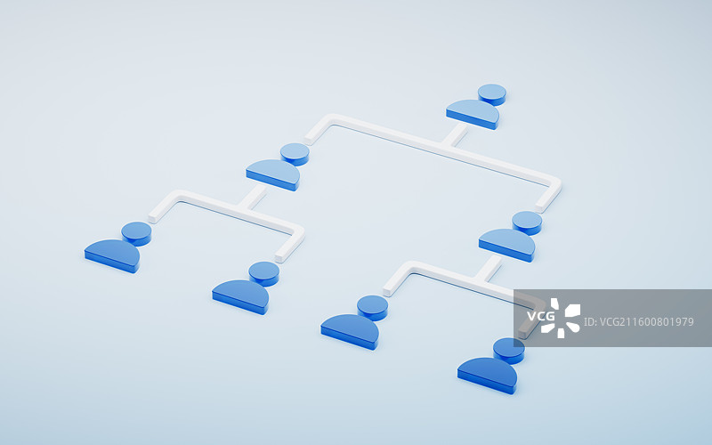 商务人员关系图表三维渲染图片素材