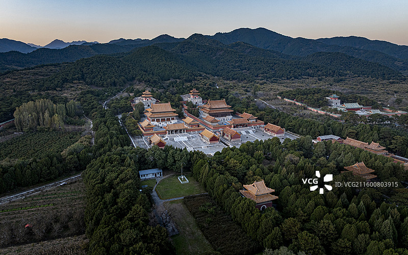 河北省唐山市遵化市清东陵定东陵航拍图片素材