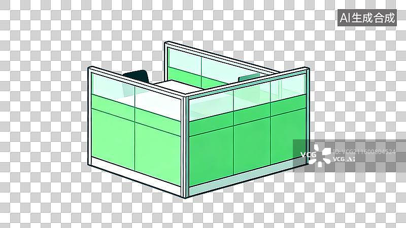 【AI数字艺术】2D线描办公桌隔断元素图片素材