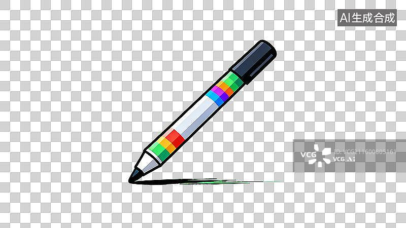 【AI数字艺术】炫彩马克笔水彩笔元素图片素材