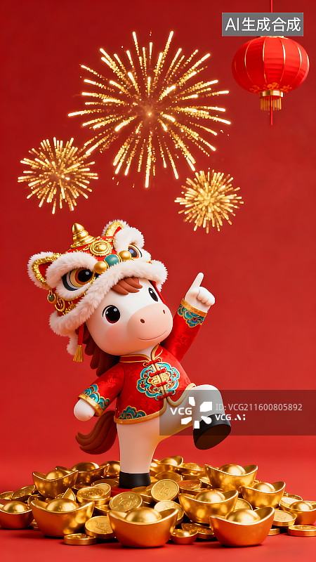 【AI数字艺术】国风2026年马年春节元旦海报背景图片素材