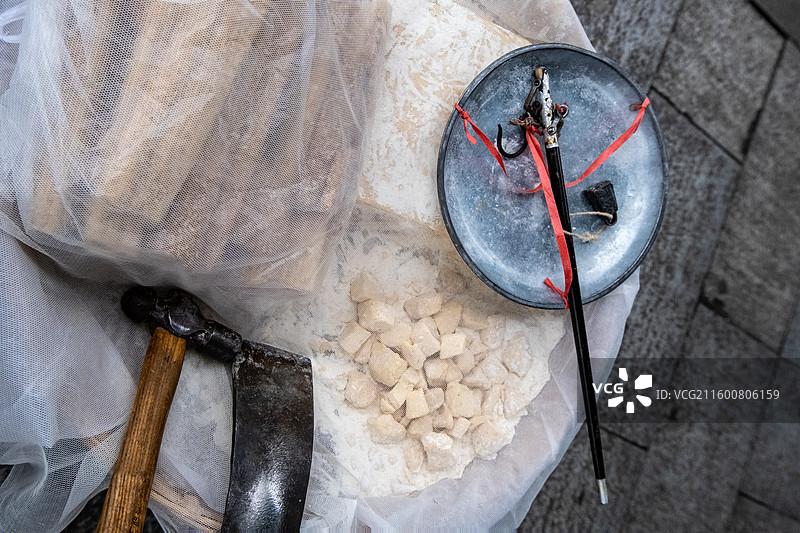 四川省绵阳市特色小吃敲麻糖图片素材