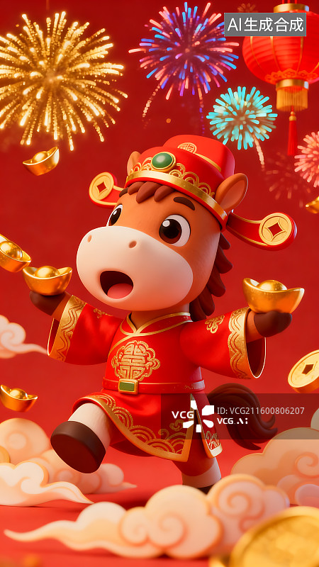 【AI数字艺术】国风2026年马年春节元旦海报背景图片素材